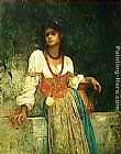 Antoine Auguste Ernest Hebert Rosa Nera a la Fontaine painting